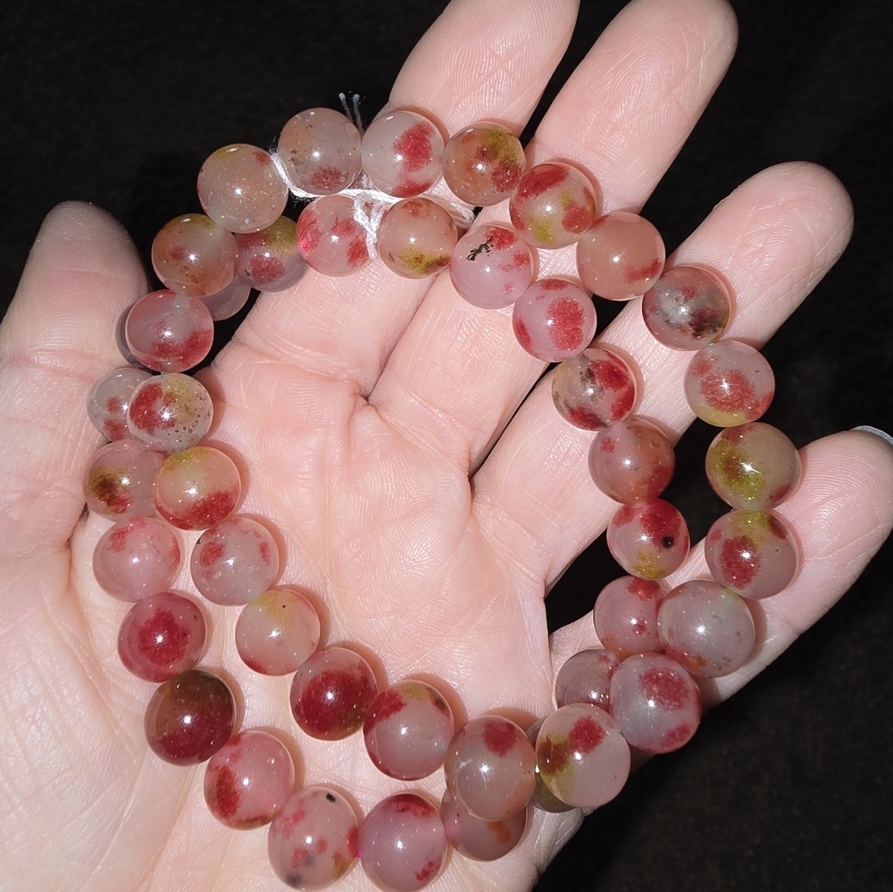10mm Pink Sakura Cherry Blossom Agate ON SALE 🔥